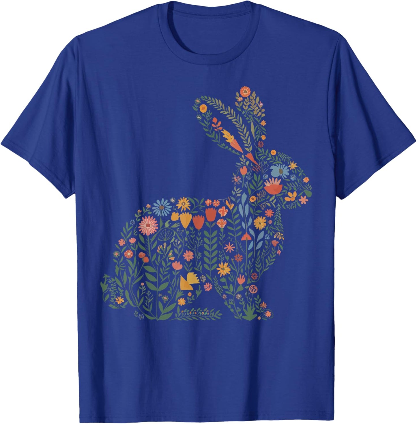 Floral Rabbit Gardener T-Shirt - T-Shirt | Royal