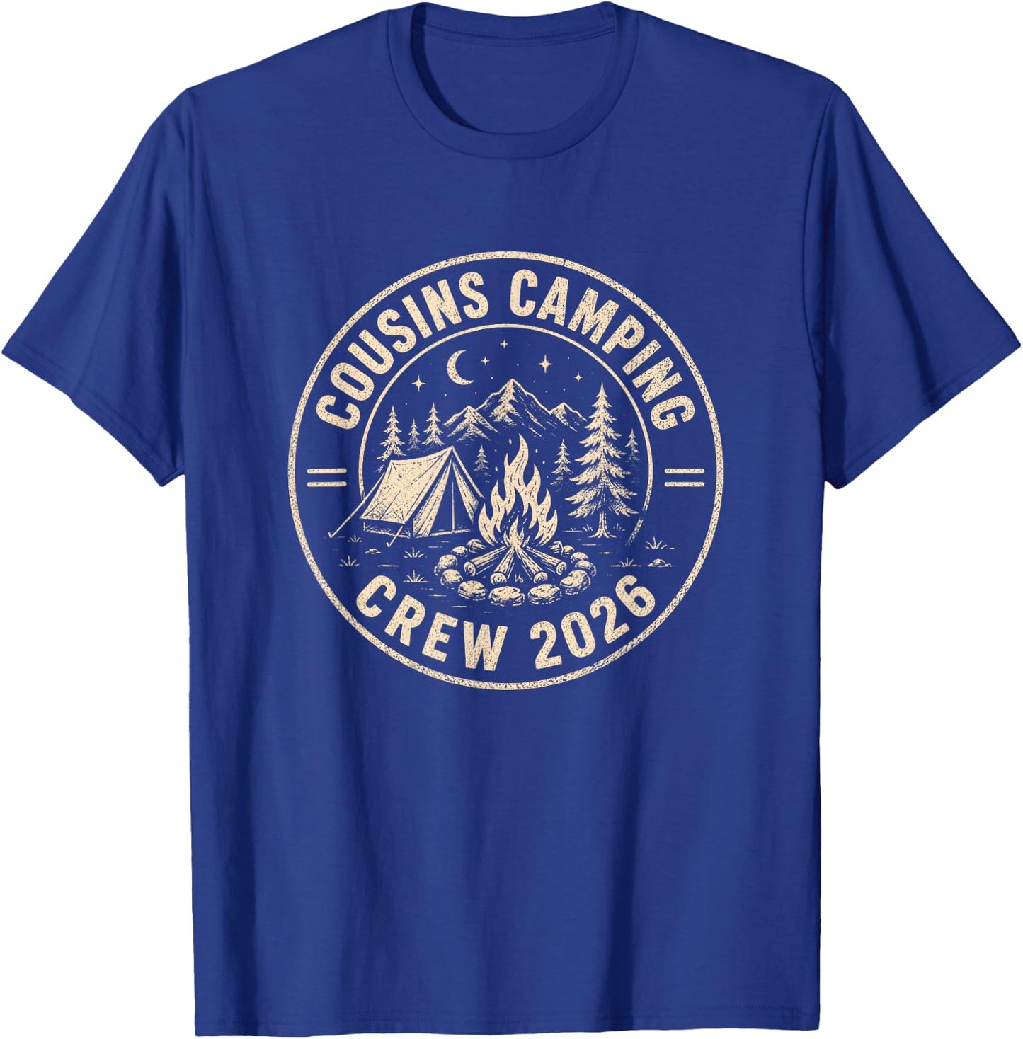 Cousins Camping Crew 2026 Summer Camp Men Women Boys Girls T-Shirt - T-Shirt | Royal