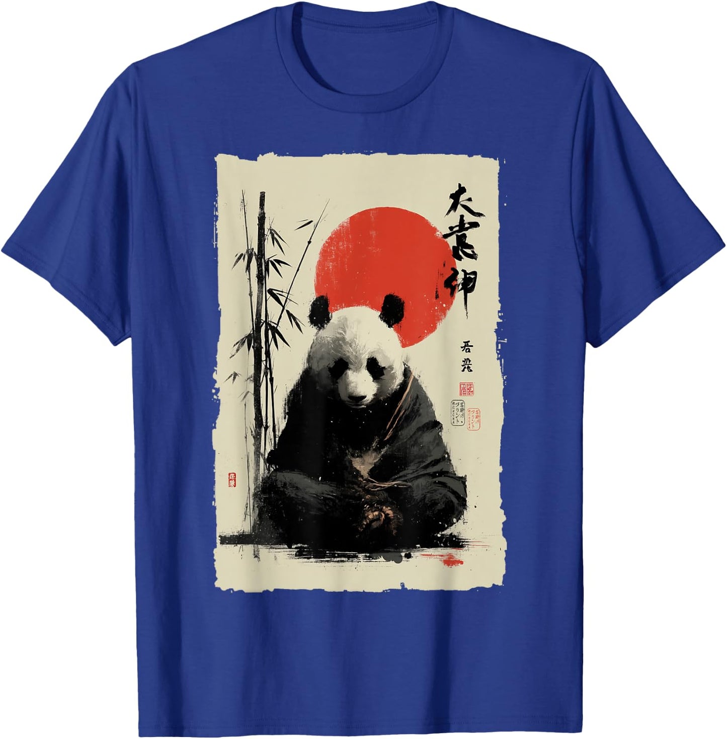 Zen Panda Bär Japanische Sumi-e Tinte Malerei Meditation T-Shirt - T-Shirt | Royal
