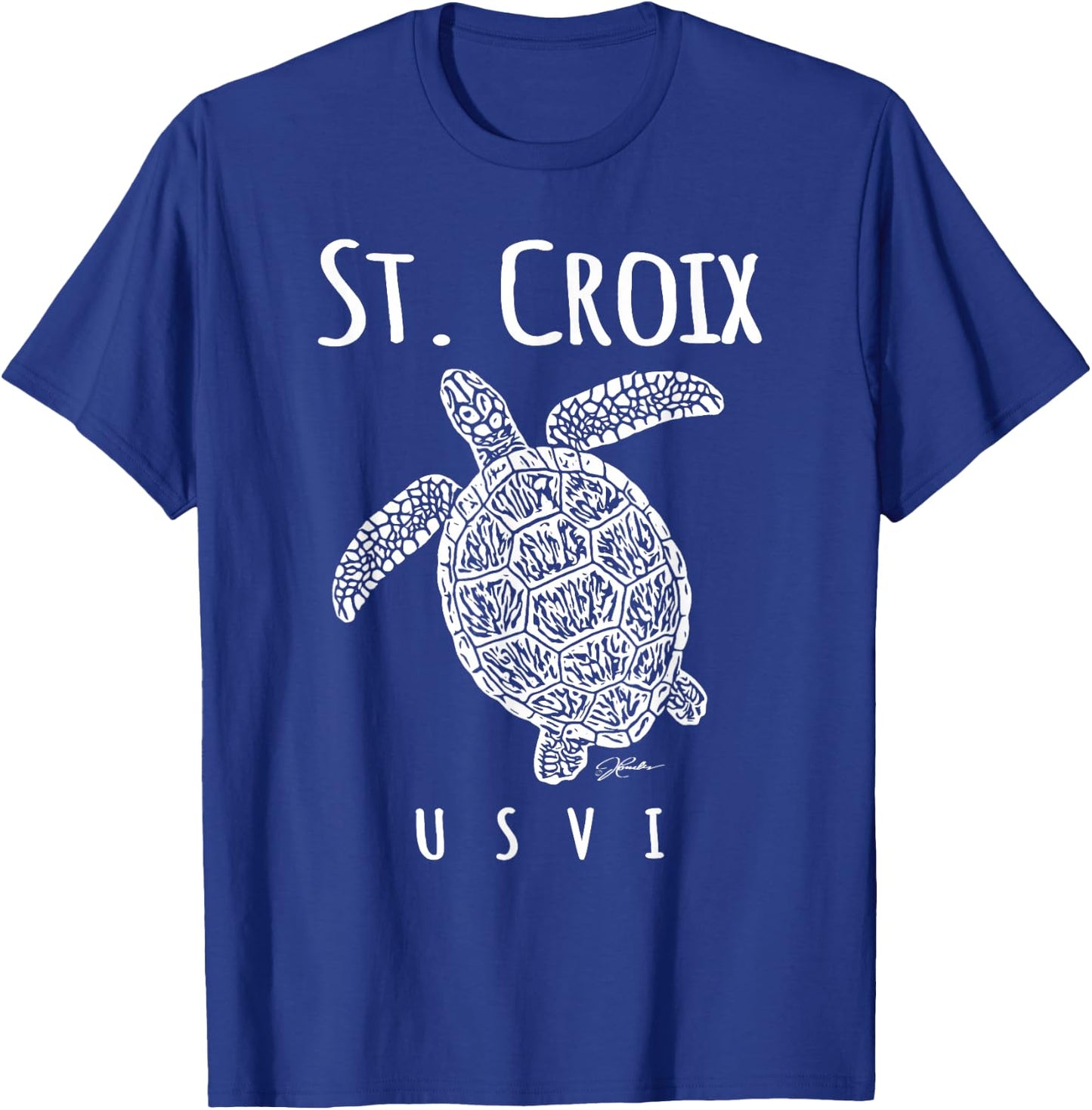 JCombs: St. Croix, USVI, Sea Turtle, Beach T-Shirt - T-Shirt | Royal