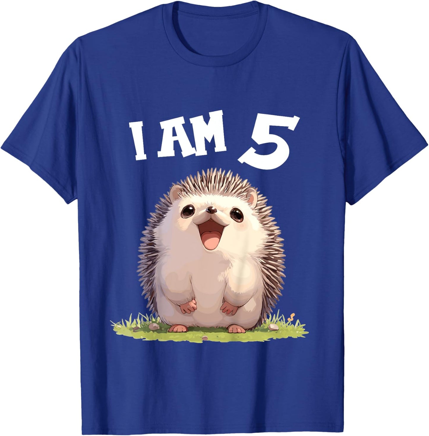 Kids 5 Years old 5 birthday Hedgehogs Boy Girl Hedgehog T-Shirt - T-Shirt | Royal