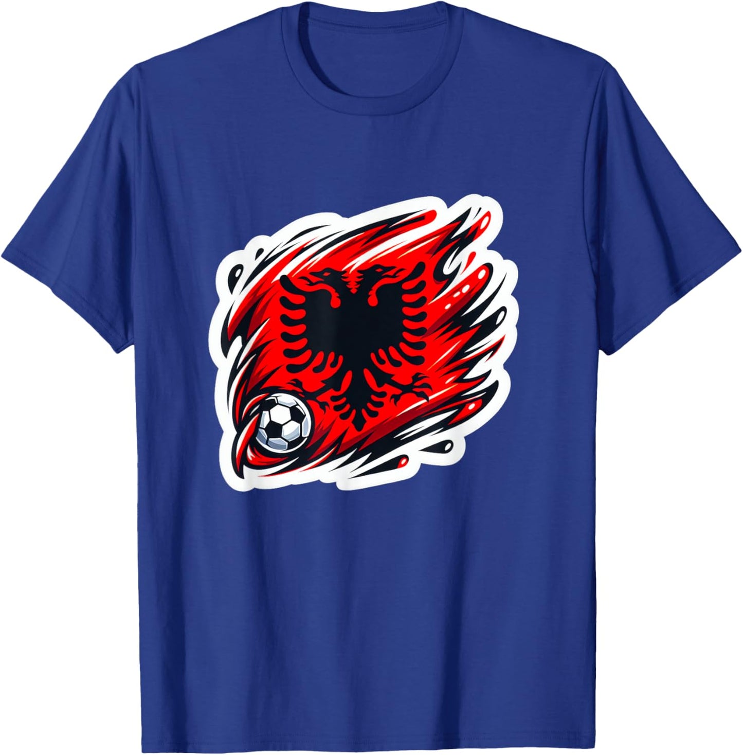 Leistungsstarke patriotische albanische Flagge Albanien Fan T-Shirt - T-Shirt | Royal
