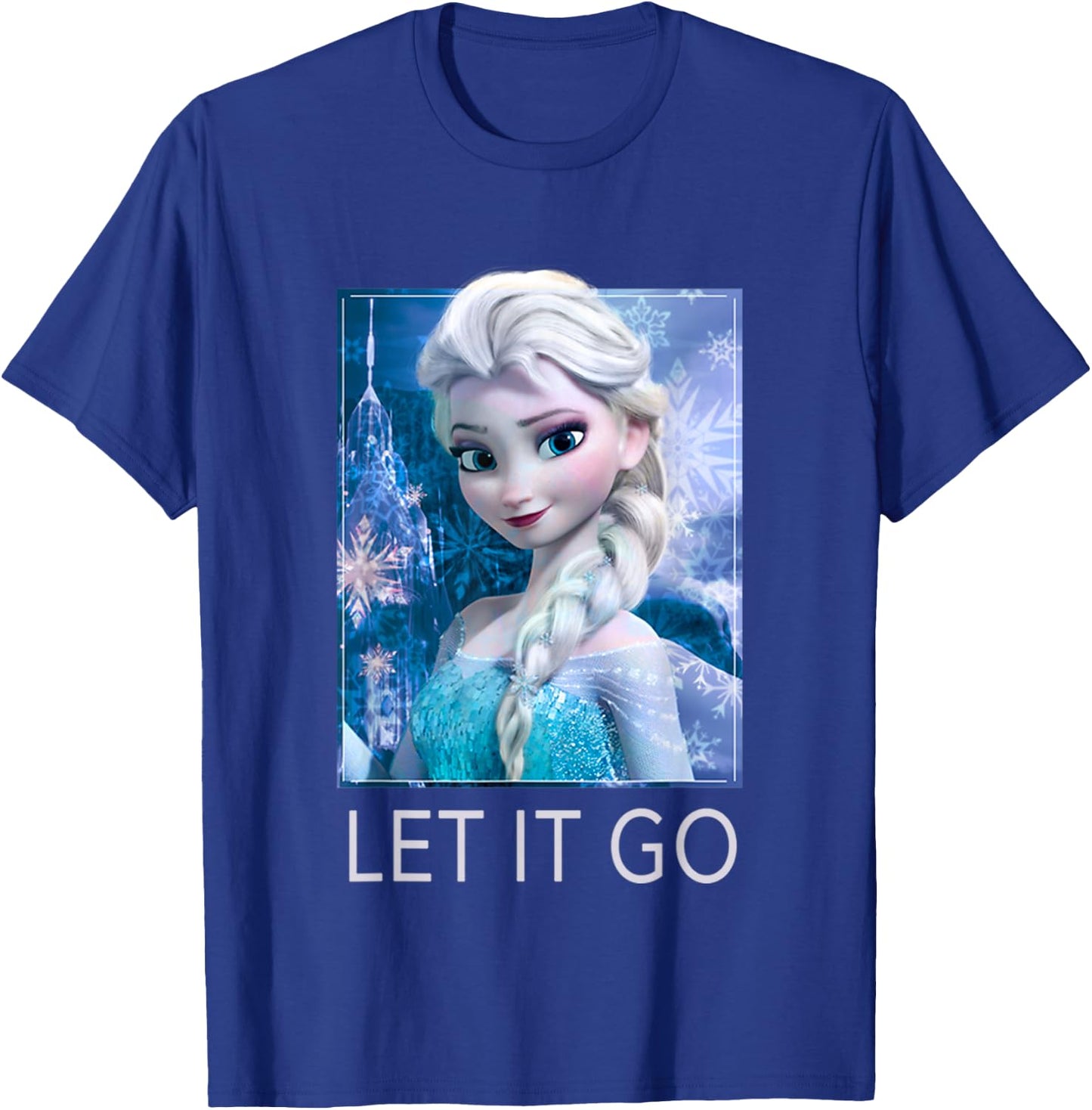 Disney Frozen Let It Go Elsa Ice Palace Vintage Portrait T-Shirt - T-Shirt | Royal