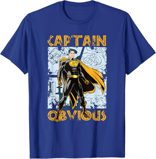 Captain Obvious Funny Sarcastic Graphic Novelty Superhero T-Shirt - T-Shirt | Royal