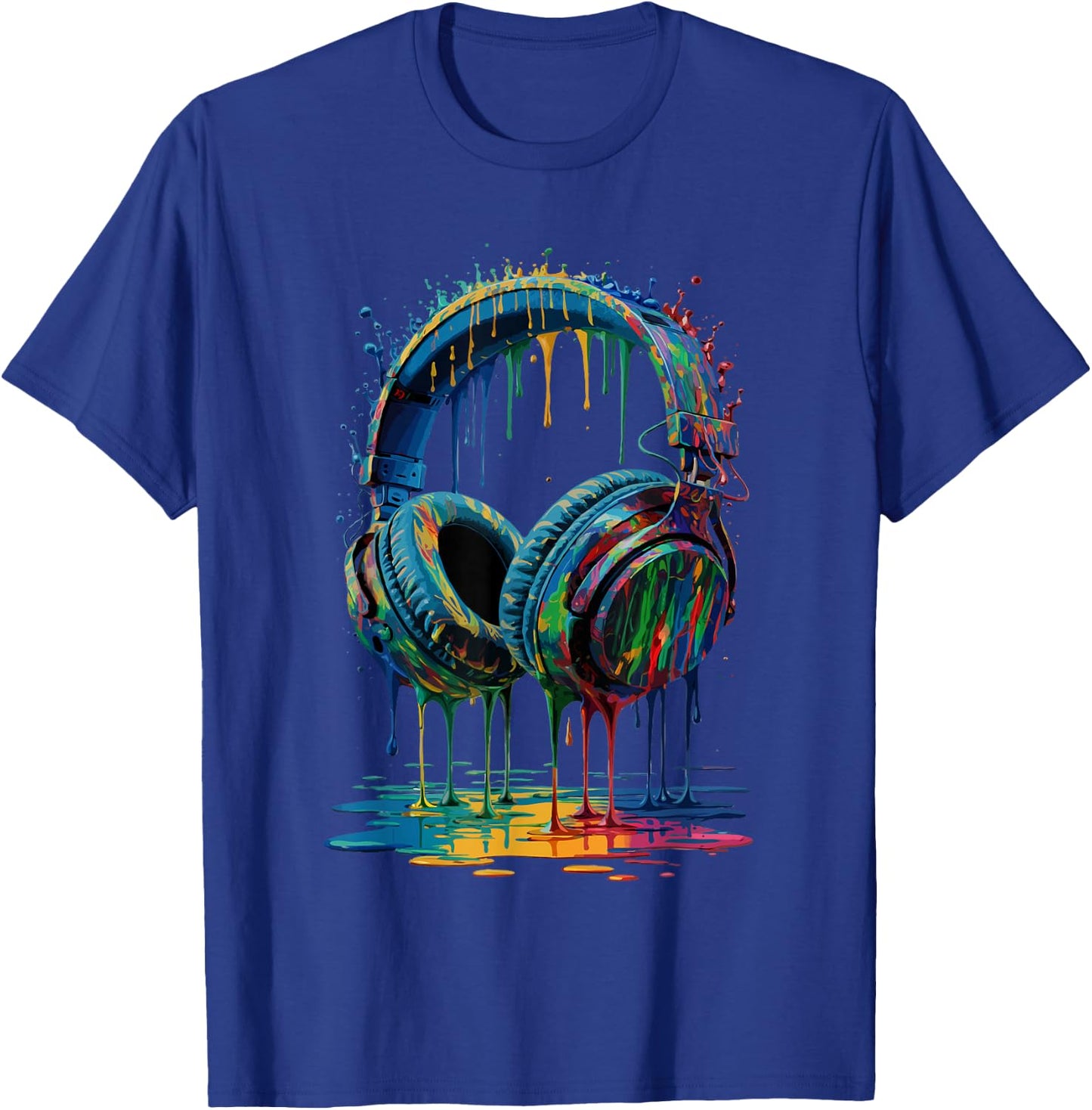 Gamer Paint Splash Music Lover DJ Headphones, grey, S T-Shirt - T-Shirt | Royal