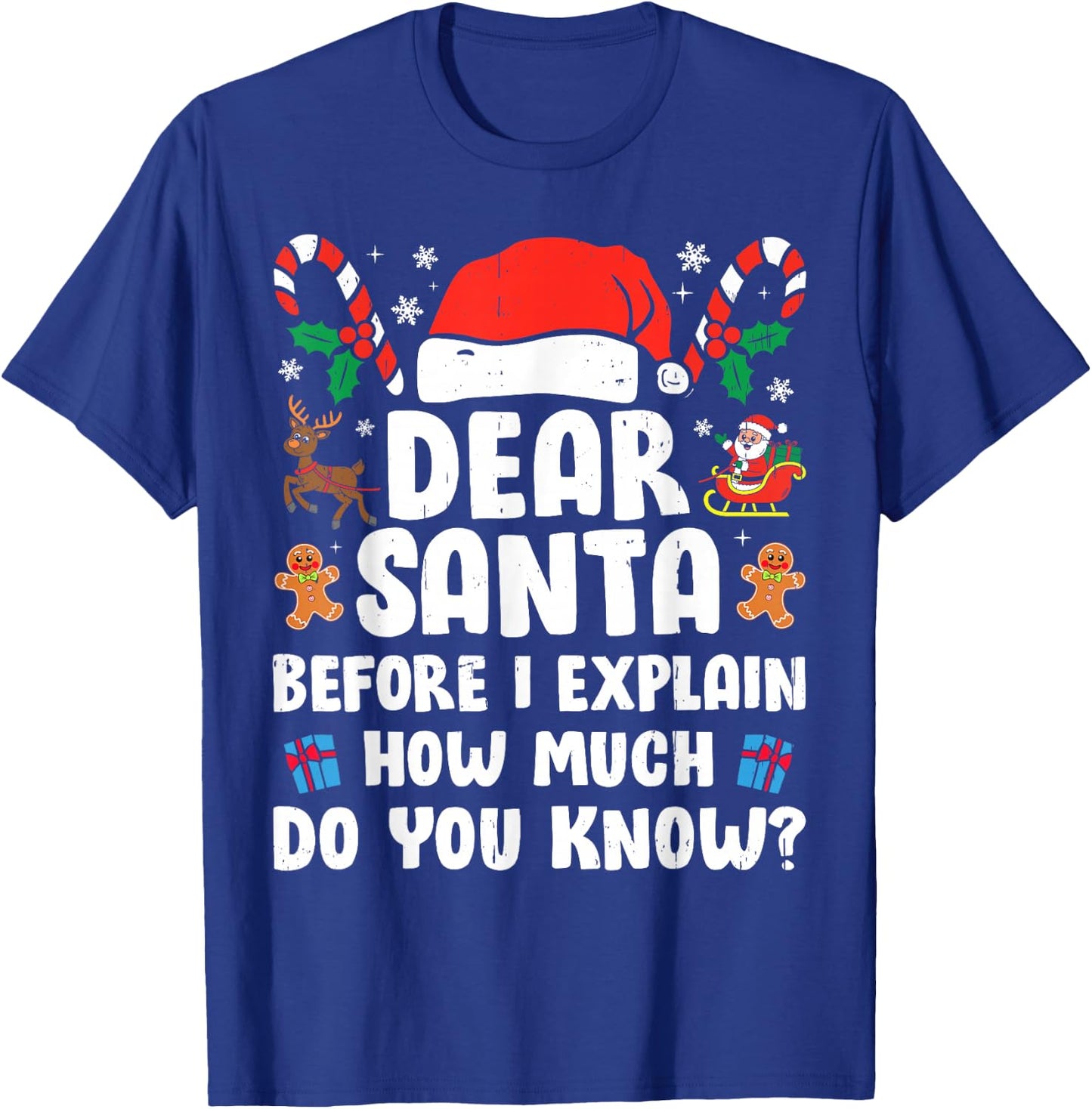 Dear Santa I Can Explain Funny Christmas Xmas Men Women Kids T-Shirt - T-Shirt | Royal