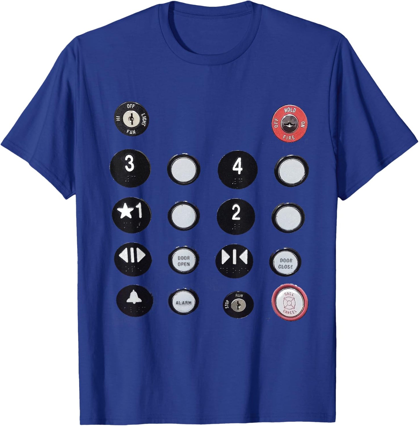 Funny - Elevator Button T-Shirt - T-Shirt | Royal