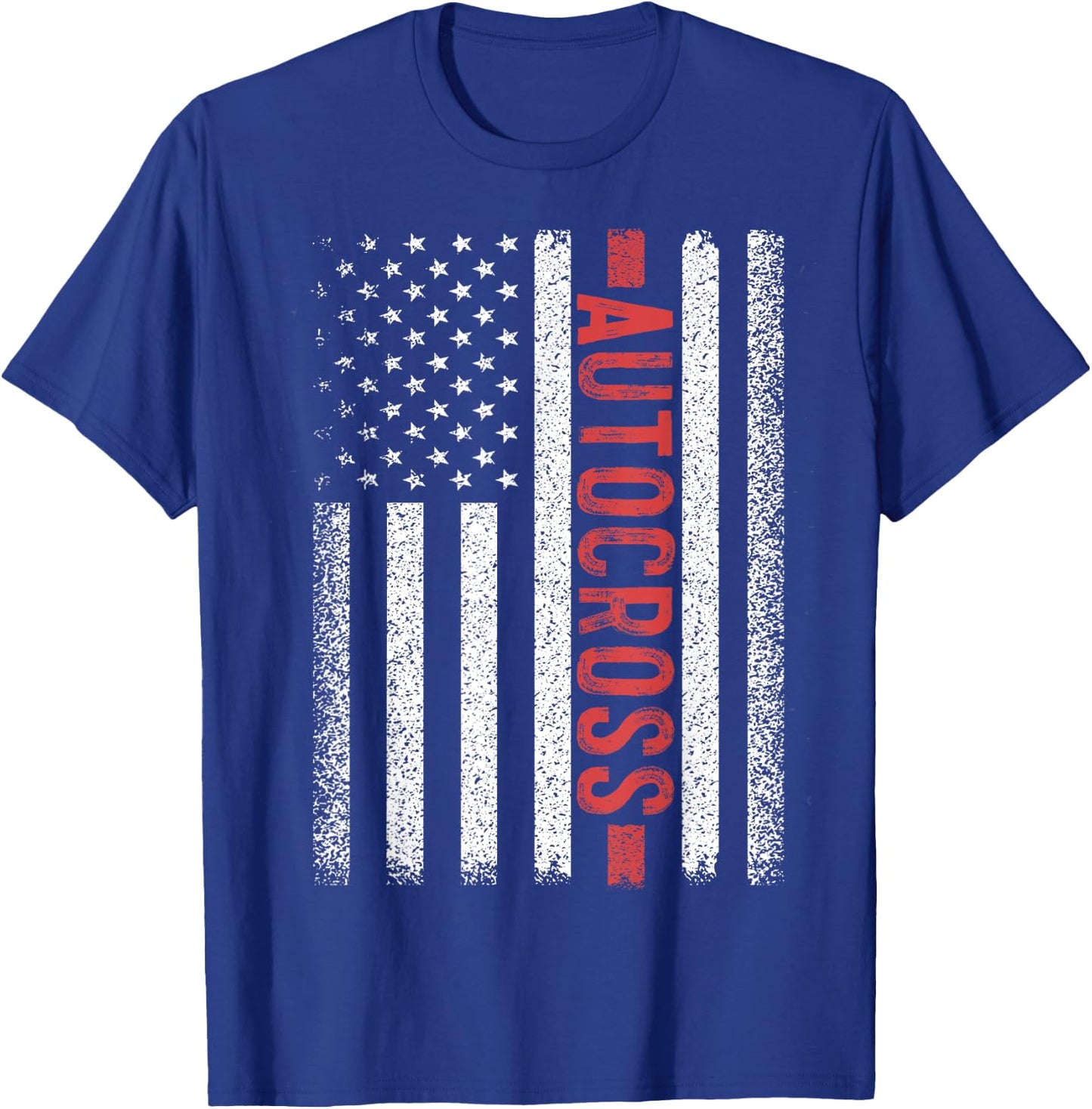 Autocross American Flag 4th of July Solo Auto-x T-Shirt - T-Shirt | Royal