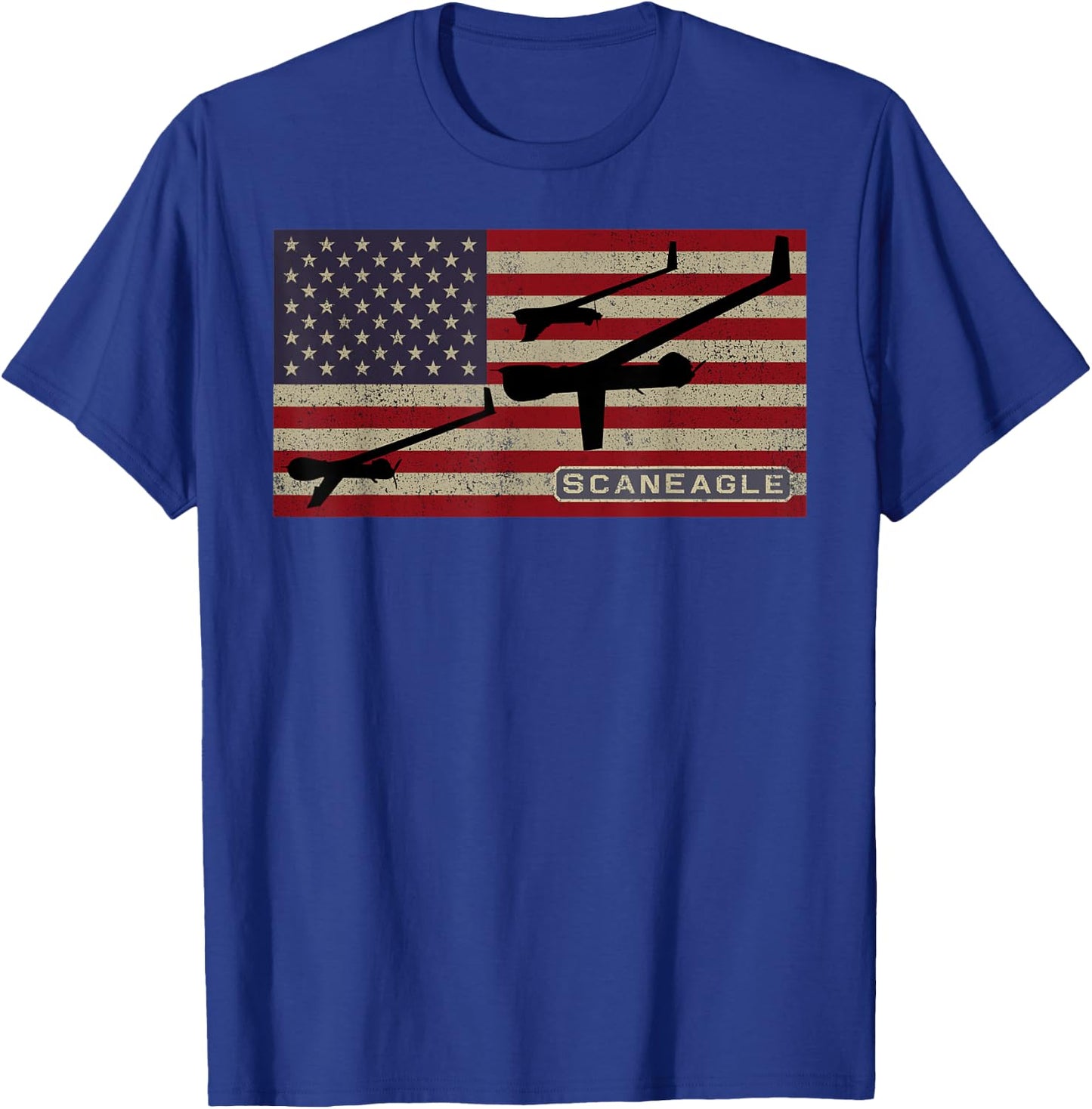 ScanEagle Military UAV Drone American Flag Women Kids Men T-Shirt - T-Shirt | Royal