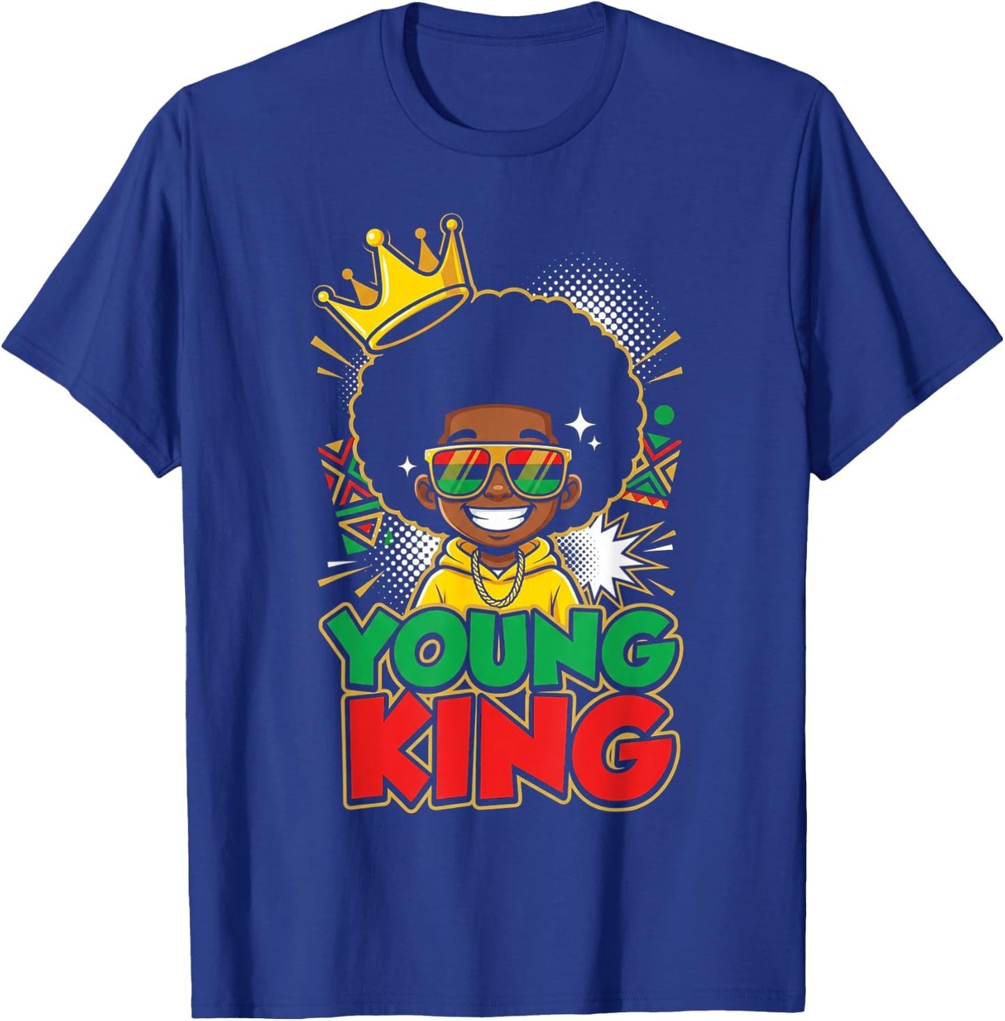 Black Young King Black History Month Juneteenth Kids Boys T-Shirt - T-Shirt | Royal