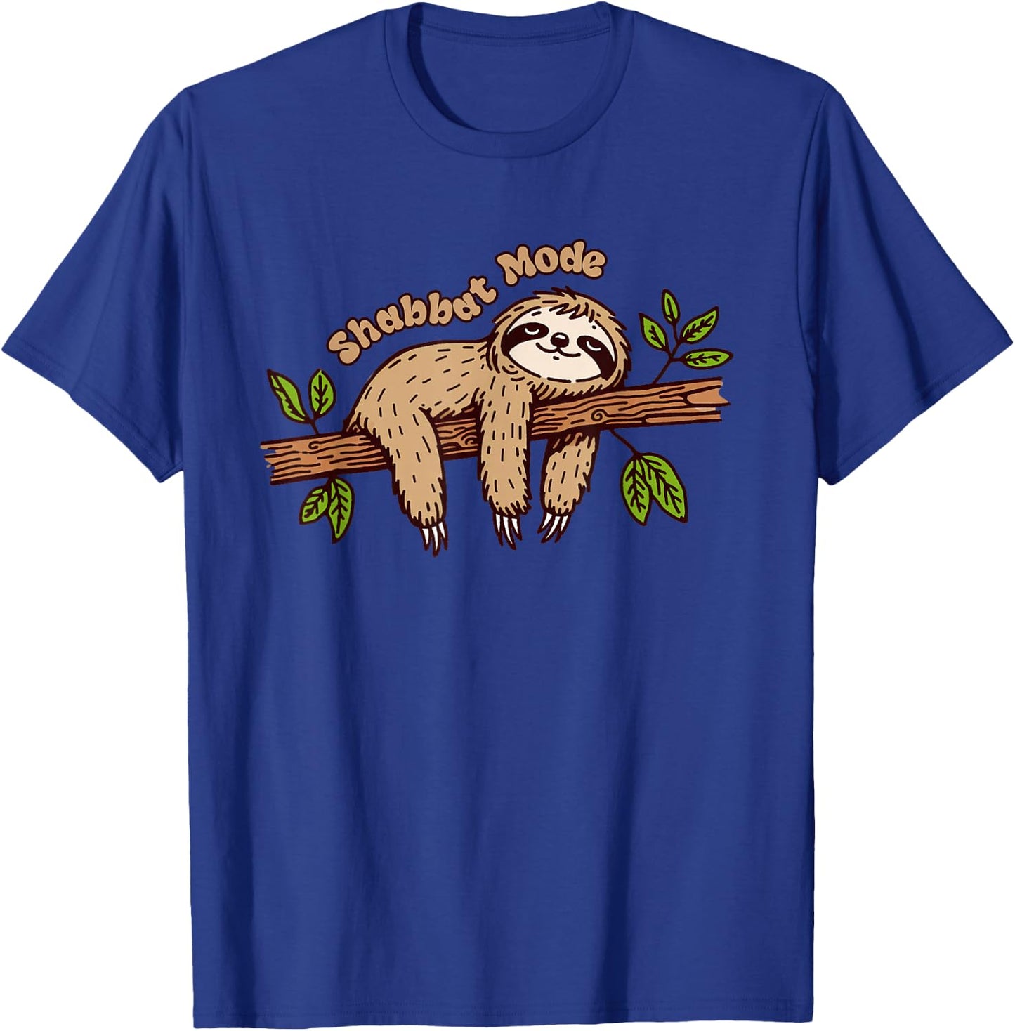 Shabbat Shalom Shabbat Mode Sleepy Sloth Jewish Sabbath T-Shirt - T-Shirt | Royal