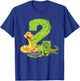 2nd Birthday Snake Lizard Reptile 2 Year Old Birthday Party T-Shirt - T-Shirt | Royal