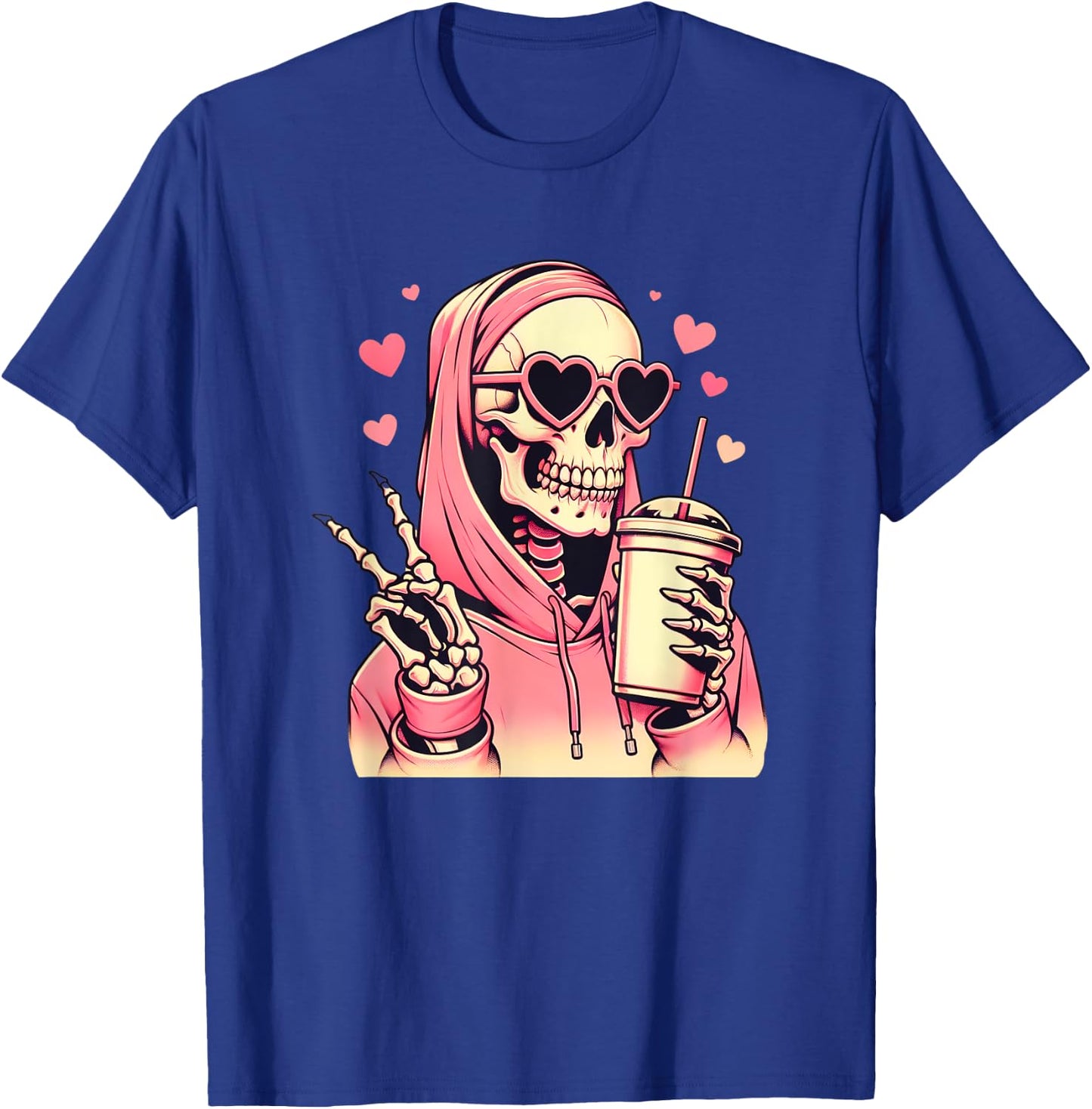 Diva Skull Skeleton Design for Girls & Women in Pink , black T-Shirt - T-Shirt | Royal
