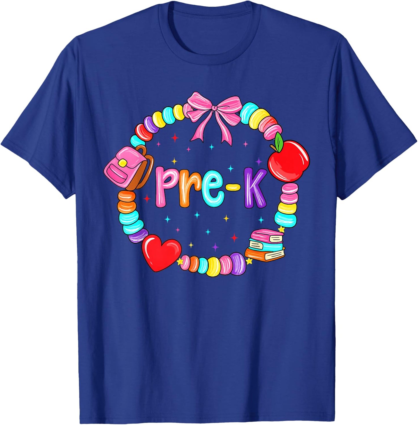 Pre K for Girls Preschool Teacher Back to School Kids T-Shirt - T-Shirt | Royal