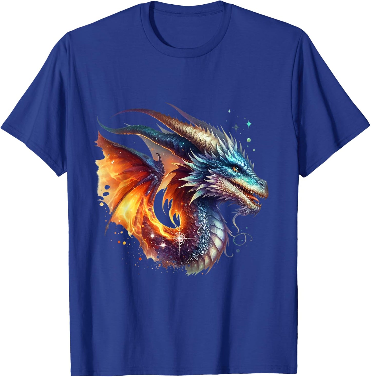 Flying Mythical Creature Cool Dragon Flame-Spewing Dragon T-Shirt - T-Shirt | Royal