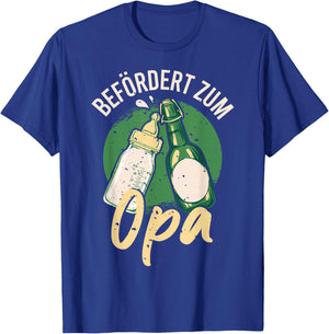 Men's with German Text "Zum Opa Befört, black T-Shirt - T-Shirt | Royal