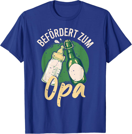 Men's with German Text "Zum Opa Befört, black T-Shirt - T-Shirt | Royal