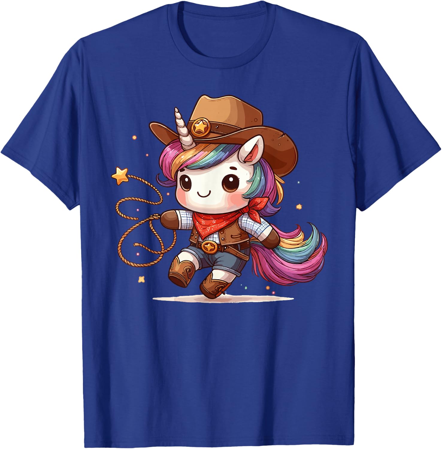 Western Rodeo Cowboy Hat Unicorn Texas Animals T-Shirt - T-Shirt | Royal