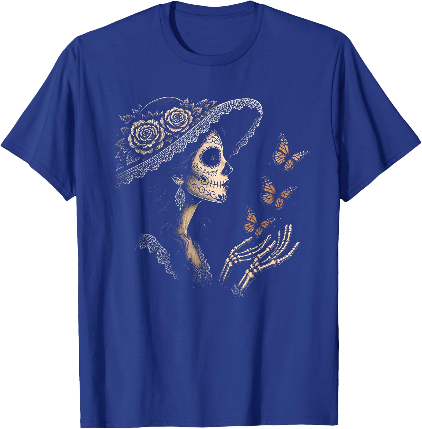 la Catrina y mariposas T-Shirt - T-Shirt | Royal
