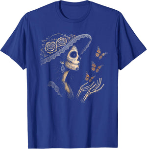 la Catrina y mariposas T-Shirt - T-Shirt | Royal
