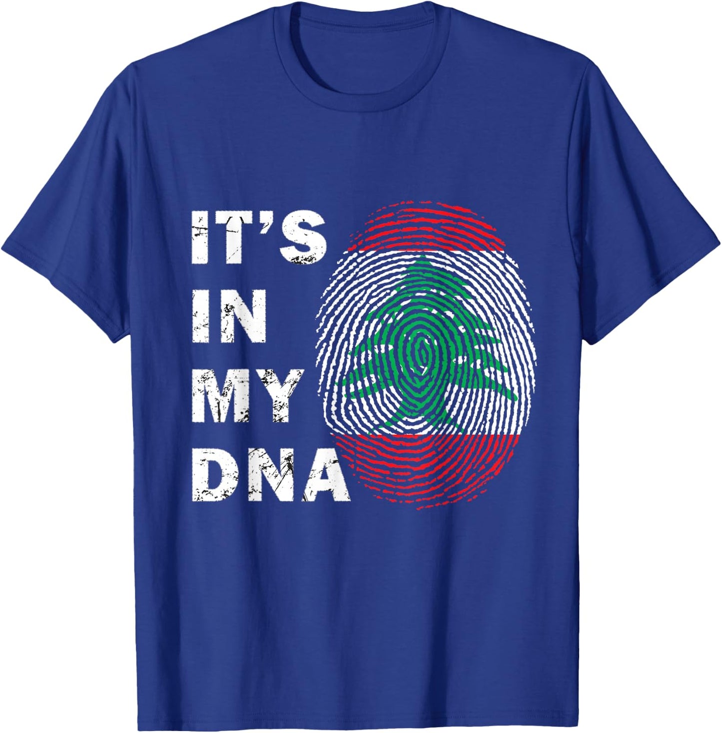 Lebanon in My DNA Proud Lebanon Flag Lebanese Men Women Kids T-Shirt - T-Shirt | Royal