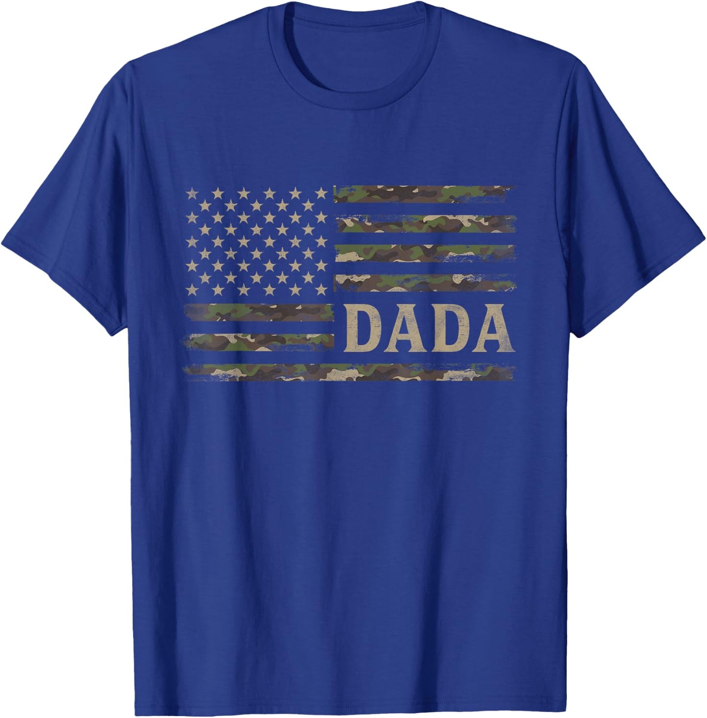 Camo Dada Camourflage USA Flag Fathers Day Dad T-Shirt - T-Shirt | Royal