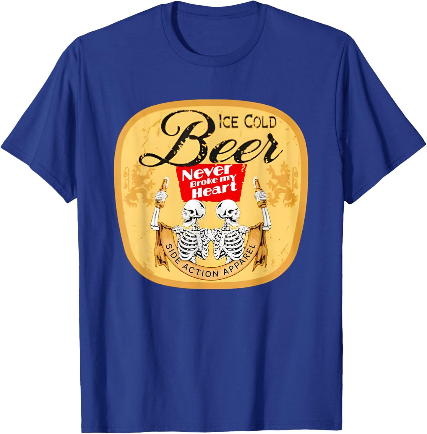 Funny ice Cold Beer Skeleton T-Shirt - T-Shirt | Royal