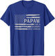 Papaw Like A Grandpa Only Cooler Grey Father's Day USA Flag T-Shirt - T-Shirt | Royal