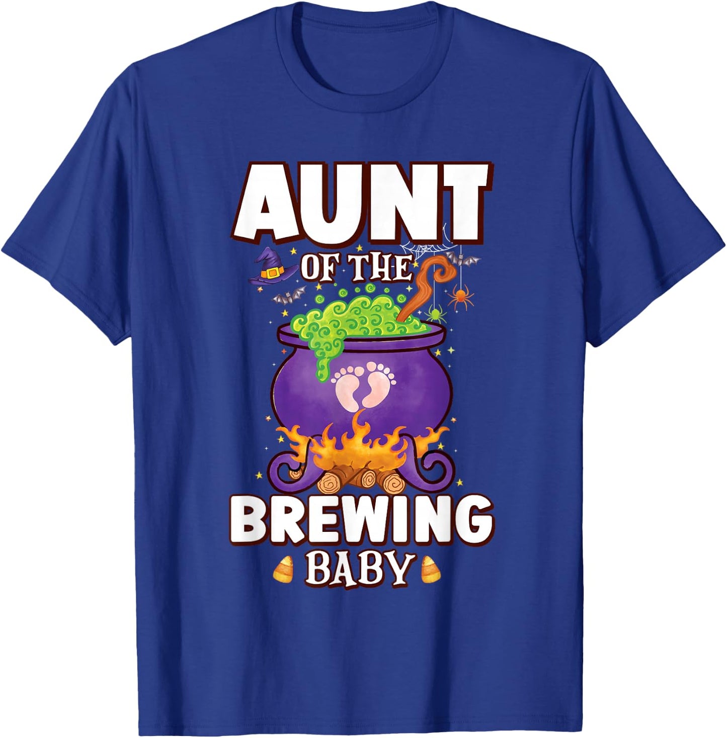 Spooky Aunt of Brewing Baby Halloween Theme Baby Shower T-Shirt - T-Shirt | Royal