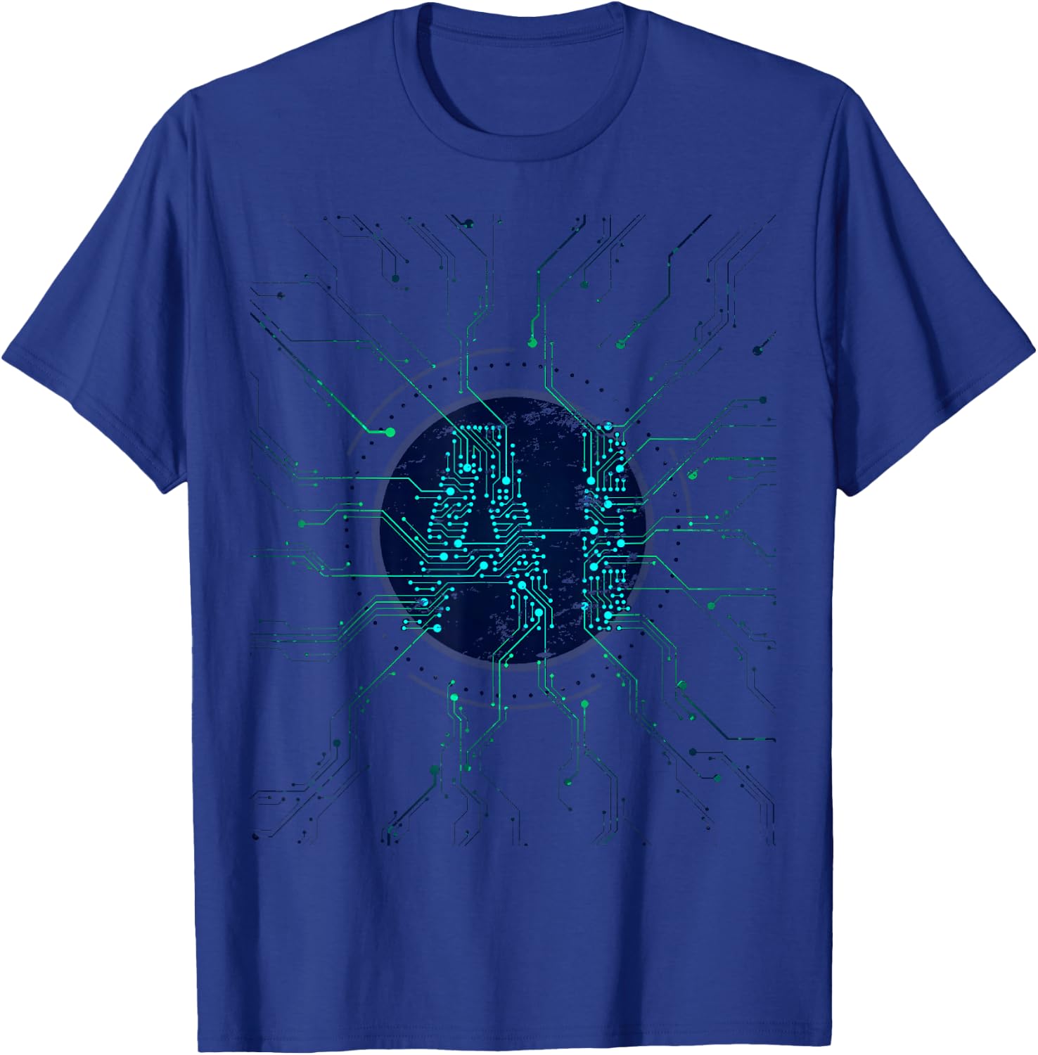 Artificial Intelligence Blue AI Letters Electronic Style , black T-Shirt - T-Shirt | Royal