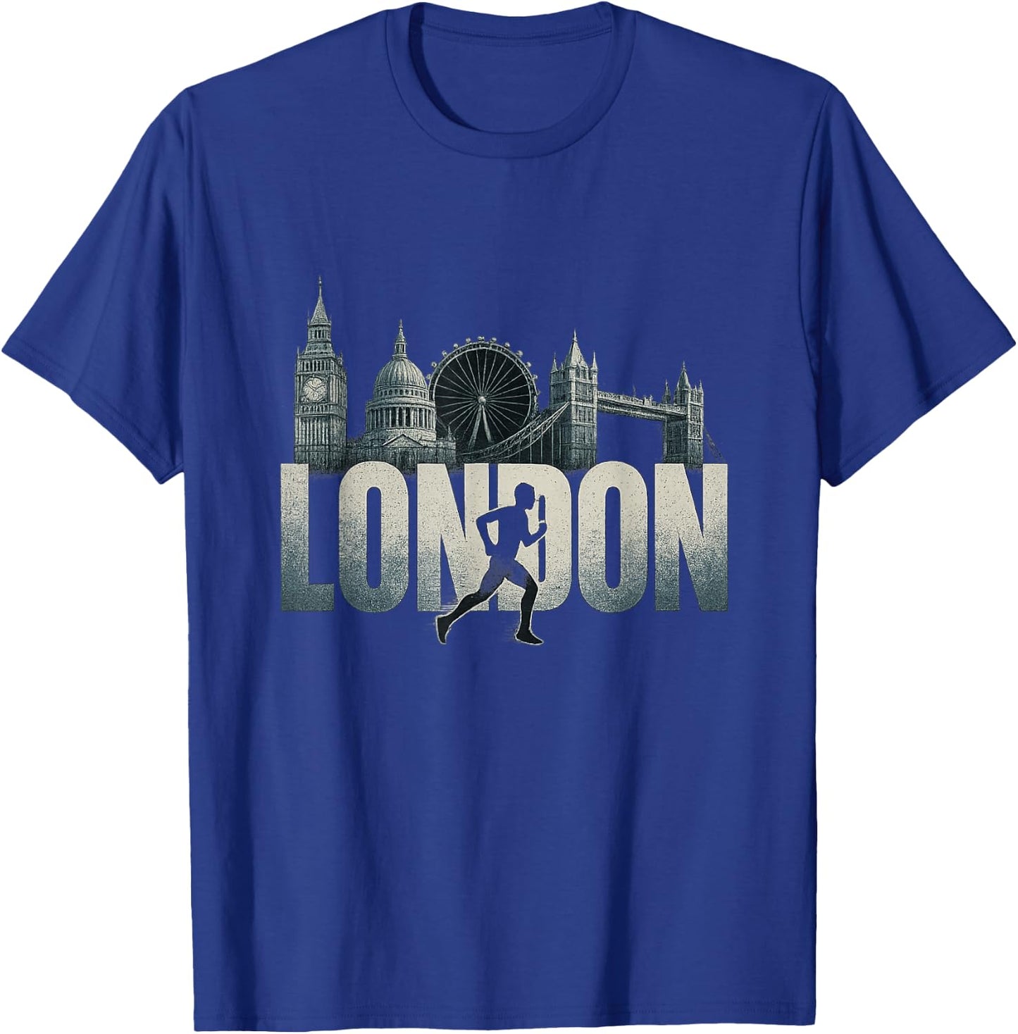 London Skyline Running Marathon Jogger Fitness Runner , Black, S T-Shirt - T-Shirt | Royal