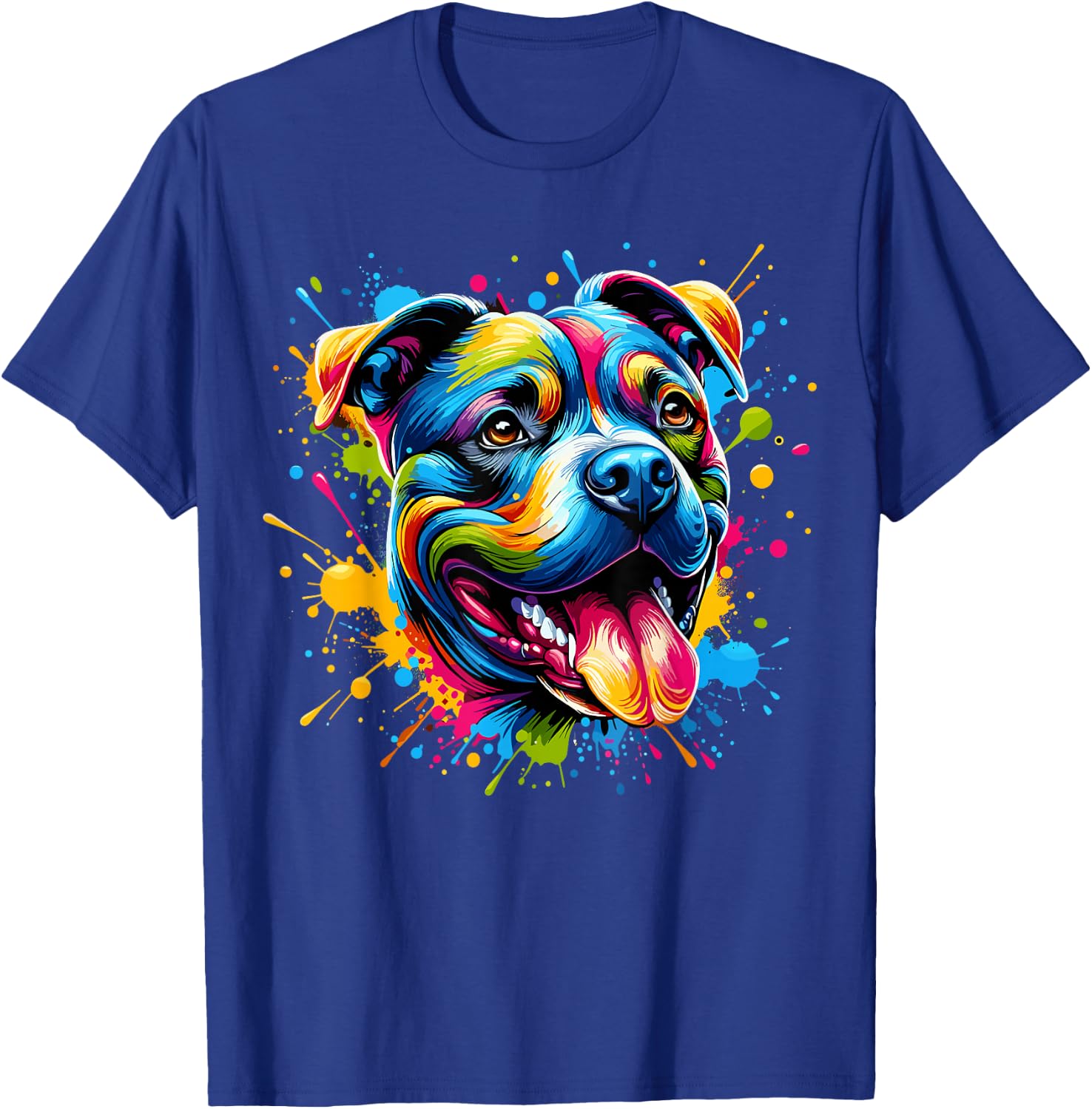 Pit Bull Dog Lover Colorful Pitbull T-Shirt - T-Shirt | Royal