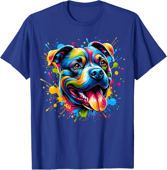 Pit Bull Dog Lover Colorful Pitbull T-Shirt - T-Shirt | Royal