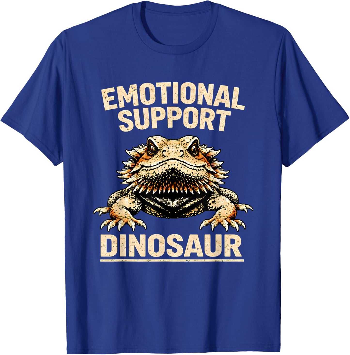 Emotional Support Dinosaur Bearded Dragon Lizard Pet Funny T-Shirt - T-Shirt | Royal