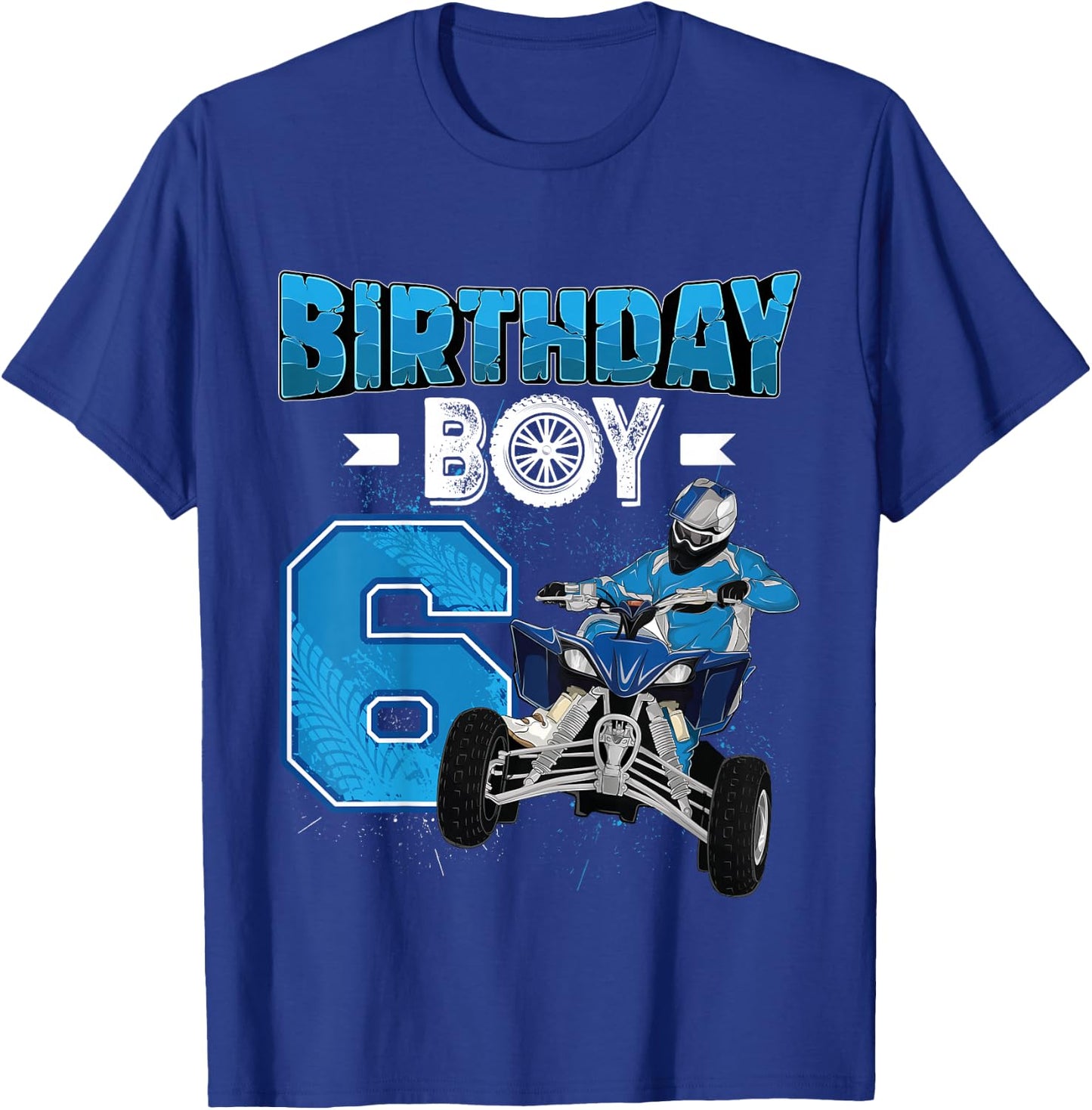 Kids 6 Years Old Quad ATV Four Wheeler 6th Birthday Boy , black, 80 T-Shirt - T-Shirt | Royal