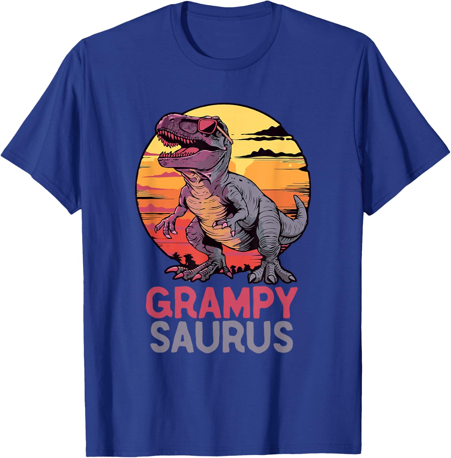 Grampy-Saurus T-Rex Dino Dinosaur GrampySaurus Funny Trex T-Shirt - T-Shirt | Royal