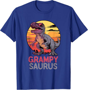 Grampy-Saurus T-Rex Dino Dinosaur GrampySaurus Funny Trex T-Shirt - T-Shirt | Royal