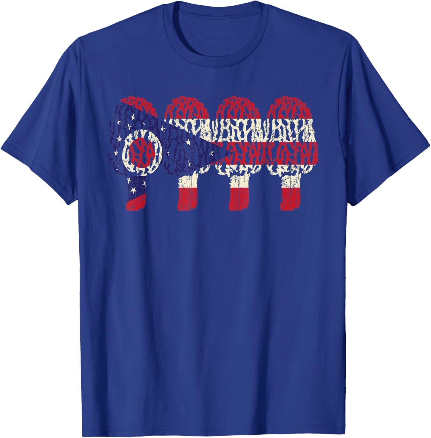 Morel Mushroom & OHIO flag vintage hunter T-Shirt - T-Shirt | Royal