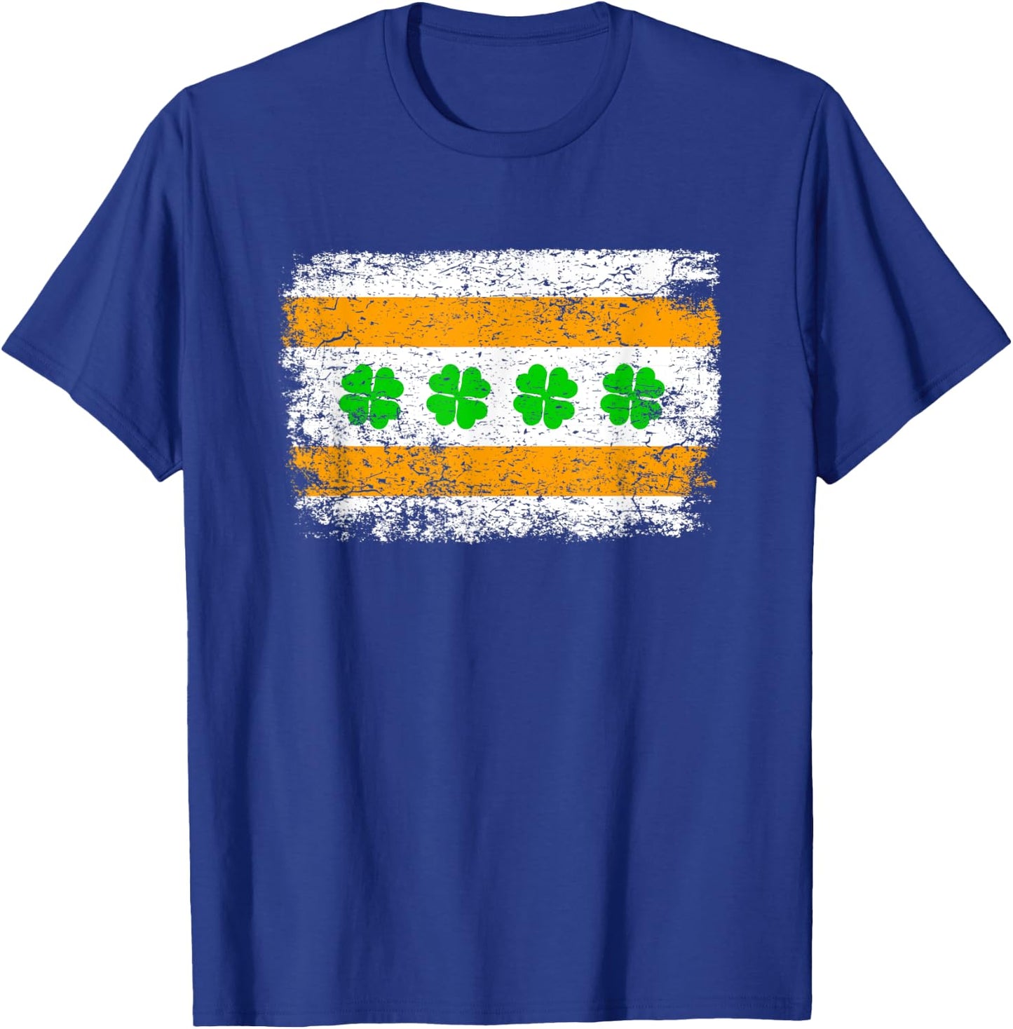 Chicago Flag Shamrock Irish St Patricks Day Matching T-Shirt - T-Shirt | Royal