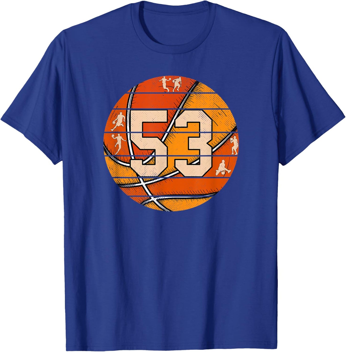 Basketball Number #53 Jersey Love Basketball Player Vintage T-Shirt - T-Shirt | Royal