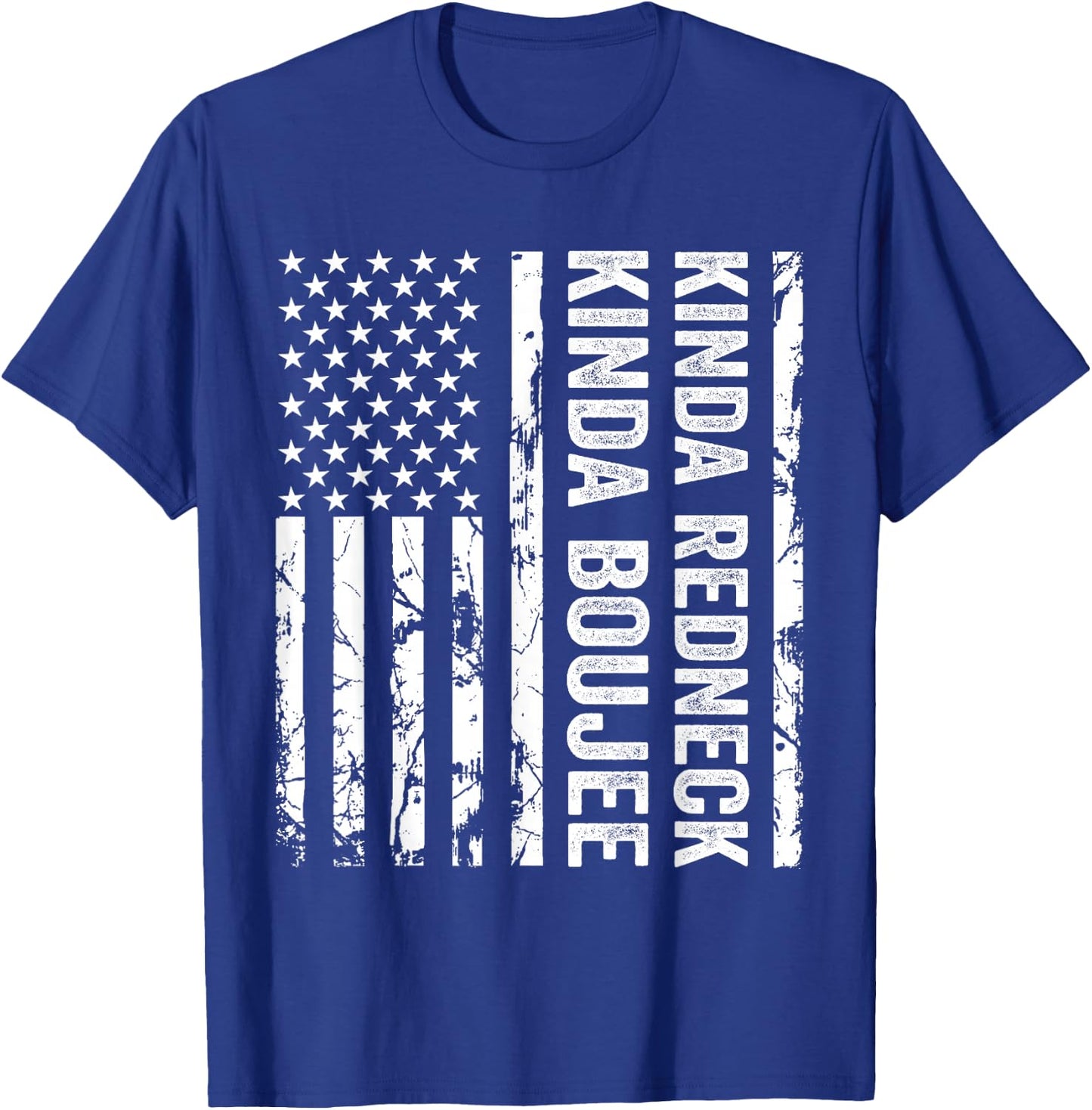 Kinda Redneck Kinda Boujee USA American Flag Southern T-Shirt - T-Shirt | Royal