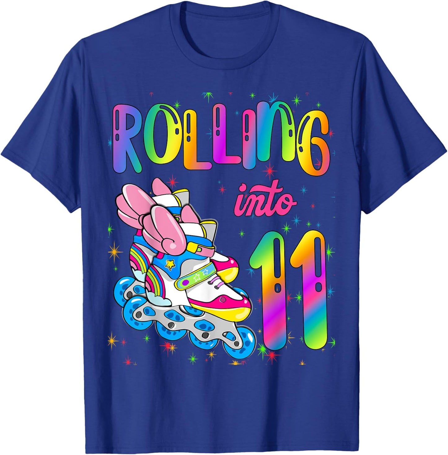 Rolling Into 11 years Let's Roll I'm Turning 11 Roller Skate T-Shirt - T-Shirt | Royal