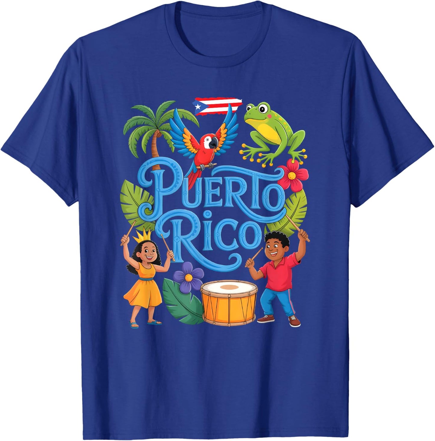 Taino Boricua Boys Girls Puerto Rico Kids T-Shirt - T-Shirt | Royal