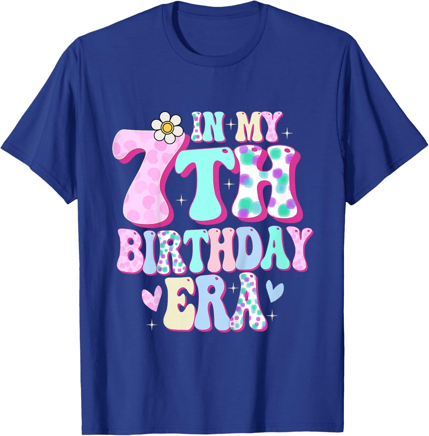 In My 7th Birthday Era Girl Gifts Seven Bday 7 Year Old T-Shirt - T-Shirt | Royal