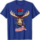 Moose with Patriotic USA Flag American Independence Day T-Shirt - T-Shirt | Royal