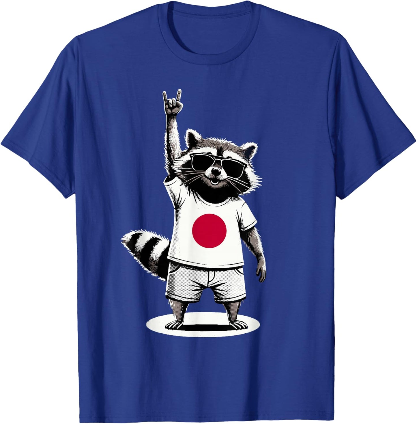 Japanese Flag Raccoon Japan T-Shirt - T-Shirt | Royal