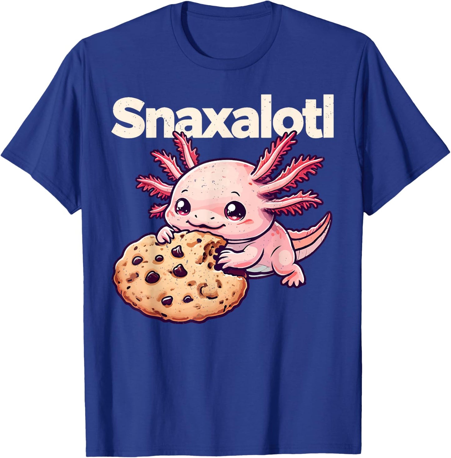 Funny Axolotl Snaxalotl Cookie Lover Axolotls Boys Girls T-Shirt - T-Shirt | Royal