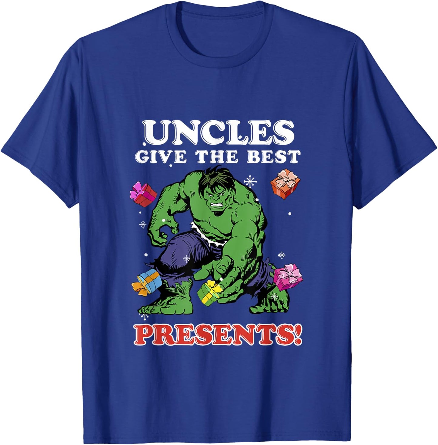 Marvel Comics Christmas Hulk Uncles Give The Best Presents T-Shirt - T-Shirt | Royal