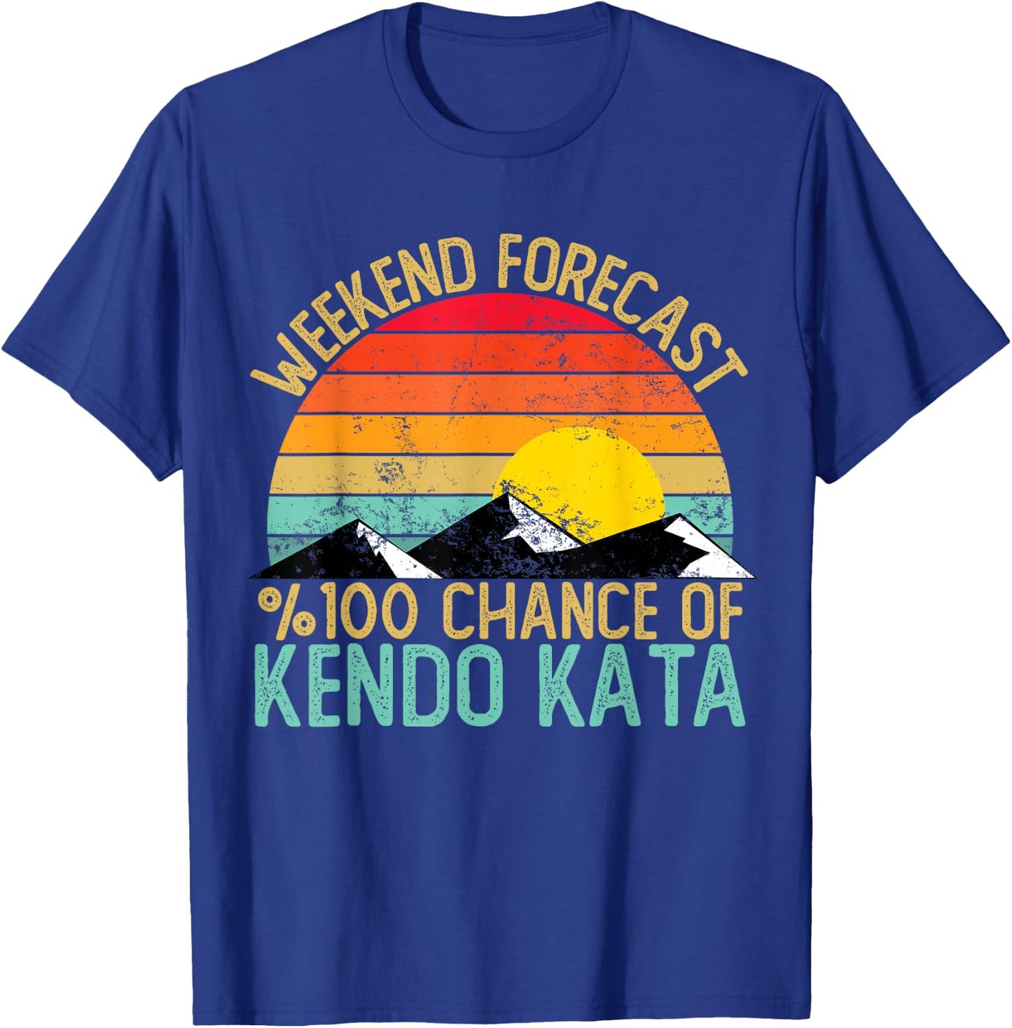 Weekend Forecast Kendo Kata Shirts Funny Retro Kendo Kata T-Shirt - T-Shirt | Royal