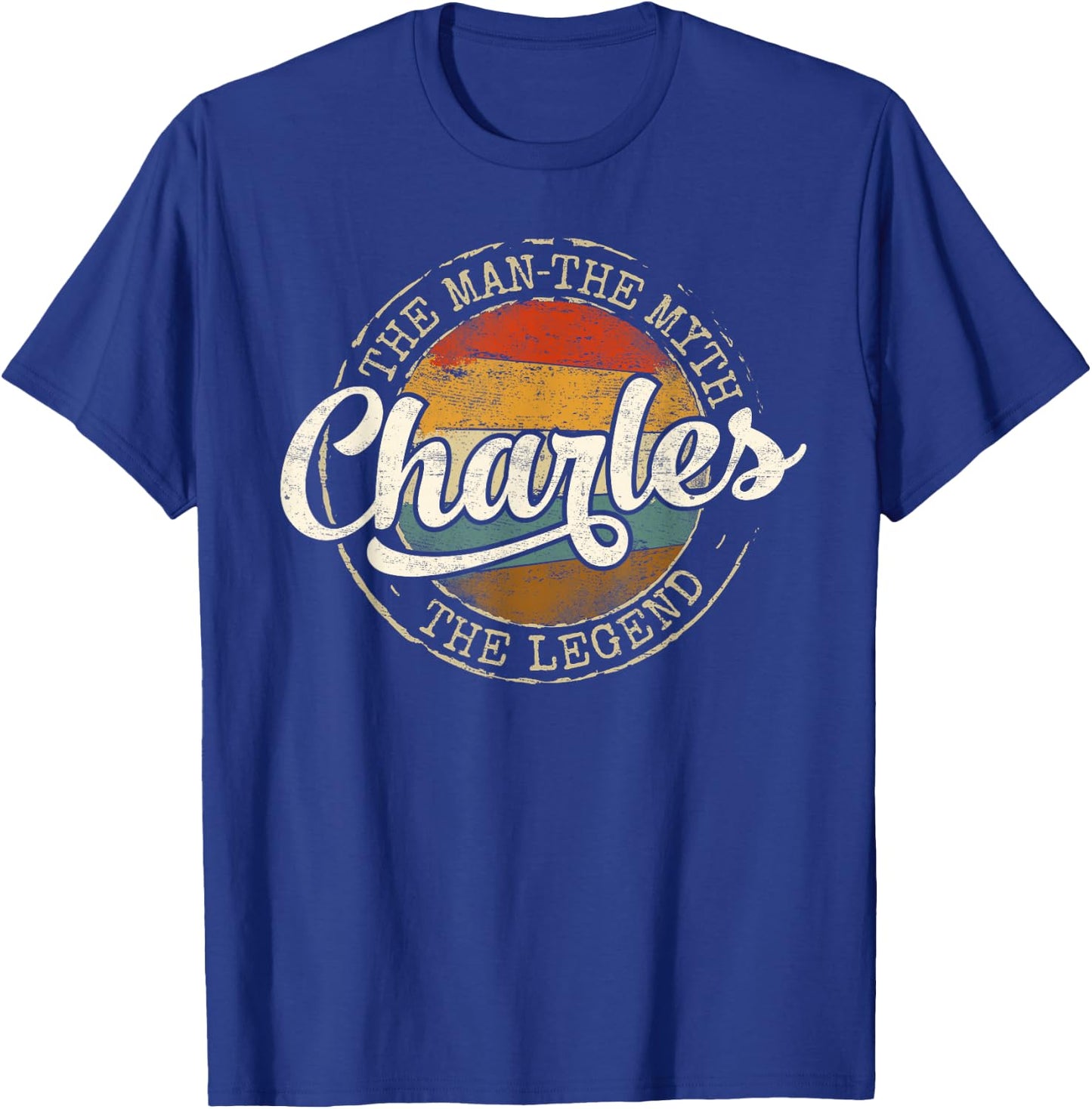 Charles The Man The Myth The Legend Vintage Name T-Shirt - T-Shirt | Royal
